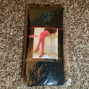 Ornella stretch tights, 100% nylon, style 9800, color black, One Size